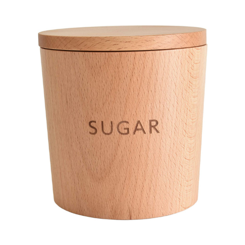 籐芸 TOUGEI 木のキャニスター (シュガー 砂糖) 250ml 木製 保存容器