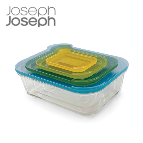 JosephJoseph】ガラス食品保存容器 マルチカラー 29x9.5x23cm ネスト JosephJoseph】ガラス食品保存容器 マルチカラー 29x9.5x23cm ネスト