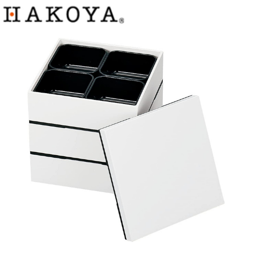 たつみや(Tatsumiya)  HAKOYA 重箱 15.0角三段重(2100ml) ホワイト 549126